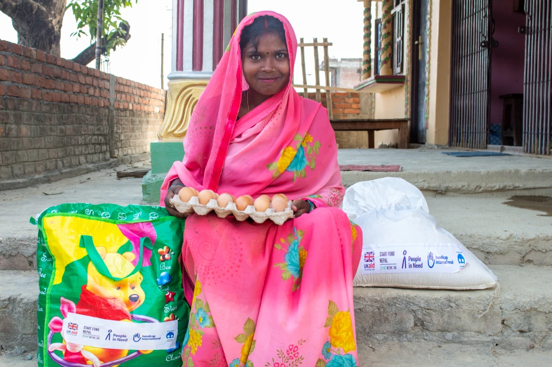 Nagina Sada after receiving the materials.