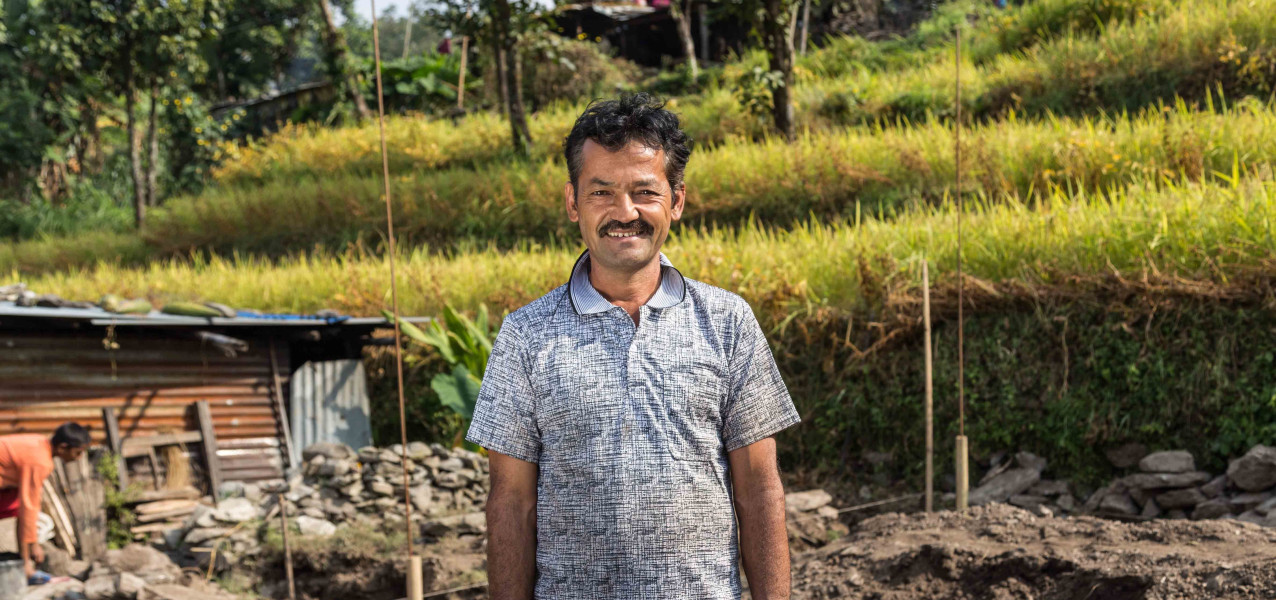 With the money I received from reconstructing trails, I built my house, says Binod Karki in earthquake-affected Nepal